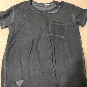 Distressed t shirt with rips